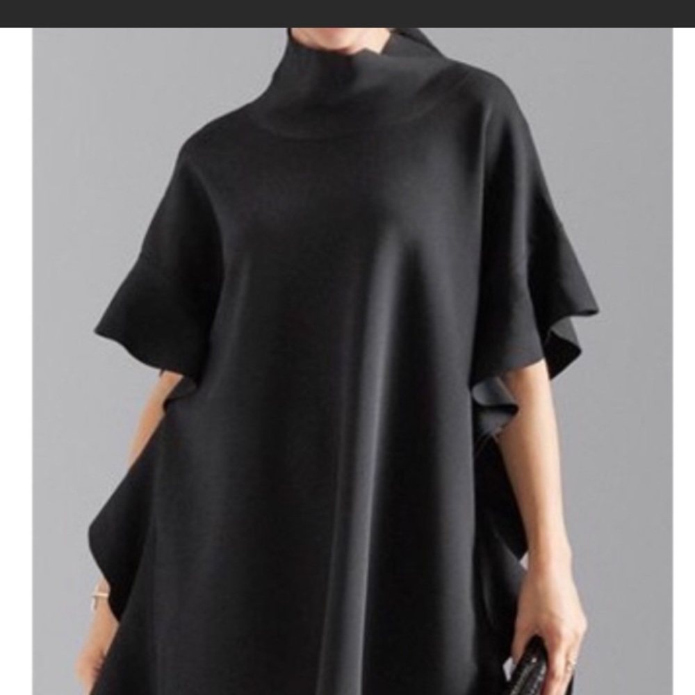 Carlisle Black Flowy Poncho Style Dress, size XS